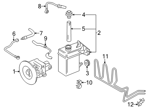 1993 Audi 90 Power Steering Pump & Cooler Lines Diagram