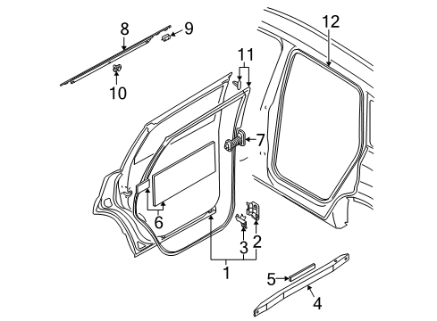 2007 Audi Q7 Door & Components Diagram
