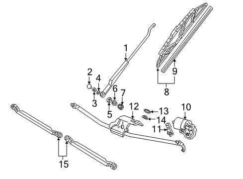 Wiper Blade Nut Diagram for 7D0-955-243