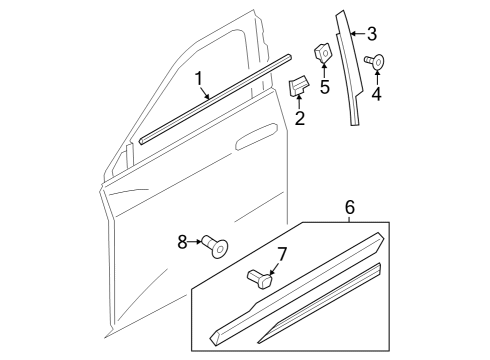 2024 Audi SQ8 e-tron Sportback Exterior Trim - Front Door
