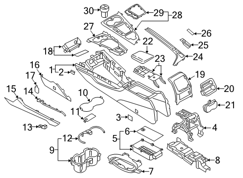 2019 Audi A4 Center Console Retainer Nut Diagram for N-907-468-01