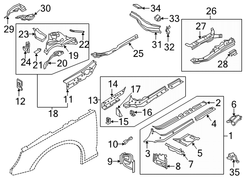 2024 Audi A4 allroad Structural Components & Rails