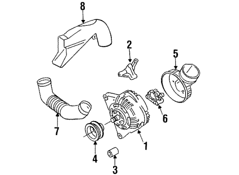 1994 Audi Cabriolet Alternator Diagram for 058-903-018-BX