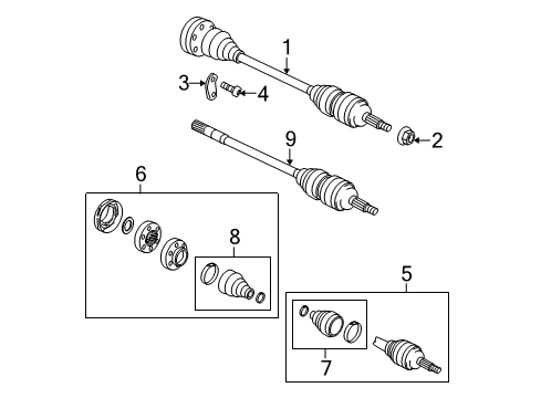 2008 Audi Q7 Drive Axles - Rear Diagram