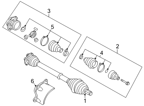2008 Audi A4 Drive Axles - Front Diagram 2