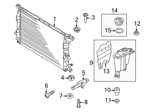 2011 Audi Q5 Radiator & Components Diagram