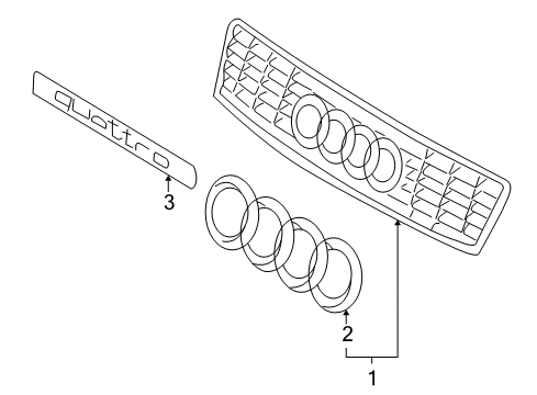 2003 Audi A4 Grille & Components Diagram 3