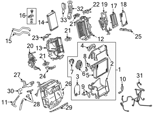 2011 Audi A5 A/C Evaporator & Heater Components Diagram