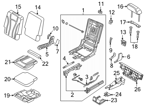 2025 Audi SQ7 Cushion Frame Diagram for 4M0-883-312
