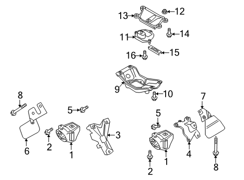 2008 Audi A5 Quattro Engine & Trans Mounting Diagram