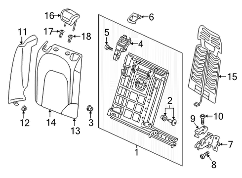 2025 Audi RS7 Sportback Rear Seat Components Diagram 3