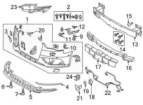 2016 Audi A3 Quattro Bumper & Components - Front Diagram 2