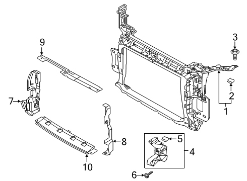 2021 Audi Q3 Radiator Support Diagram for 83A-805-594-J