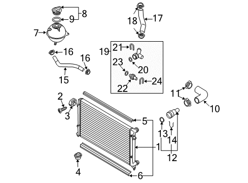 2006 Audi A3 Quattro Radiator & Components Diagram
