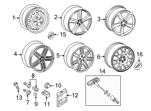 2010 Audi A3 Wheel Covers & Trim Diagram