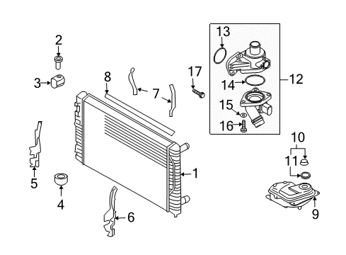 2007 Audi A4 Radiator & Components Diagram 2