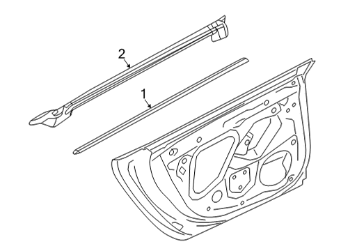 2022 Audi RS7 Sportback Exterior Trim - Rear Door Diagram