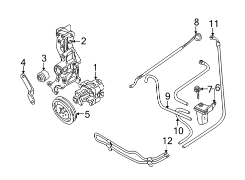 2000 Audi A4 Quattro P/S Pump & Hoses Diagram 2
