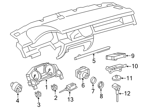 2005 Audi A8 Quattro Cluster & Switches Diagram