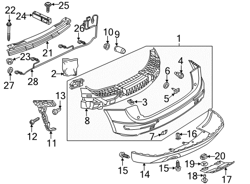 2014 Audi Q5 Bumper & Components - Rear Diagram 2
