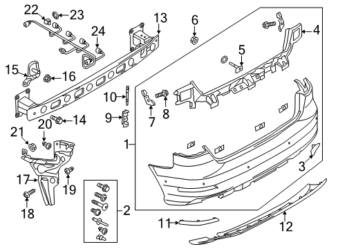 2016 Audi A3 Bumper & Components - Rear Diagram 4