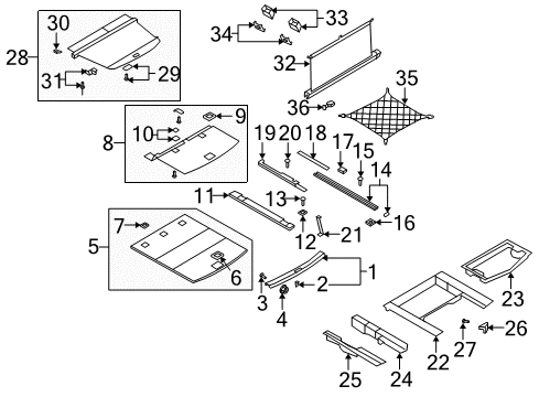 2008 Audi Q7 Holder Diagram for 4F9-861-736-E-J50