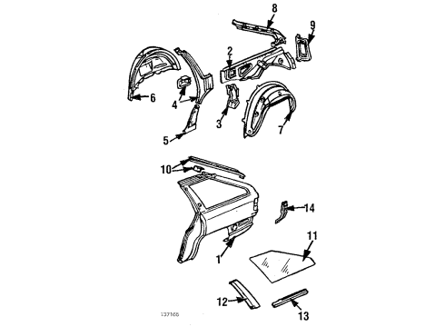 1985 Audi 5000 Reinforcement Diagram for 445-809-991-A