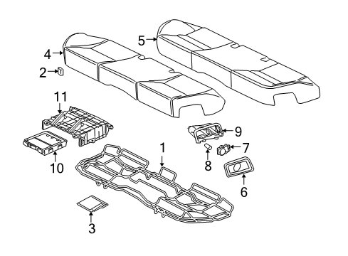 2008 Audi S8 Rear Seat Components Diagram 3