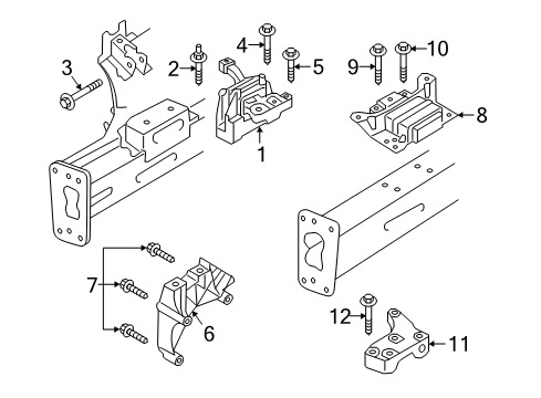 2017 Audi TTS Quattro Engine & Trans Mounting Diagram