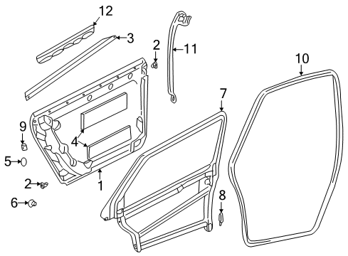 2004 Audi A6 Weatherstrip On Body Diagram for 4B5-833-721-M