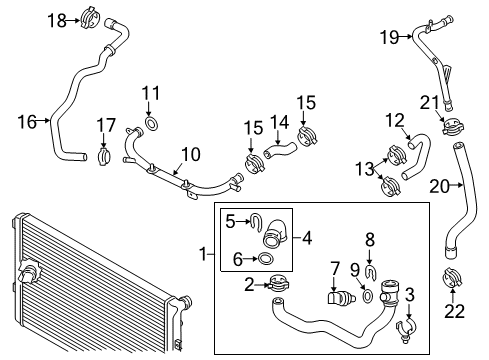 2012 Audi TTS Quattro Reservoir Hose Diagram for 8J0-121-109-A