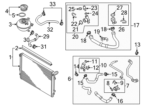2019 Audi S3 Radiator & Components Diagram 5