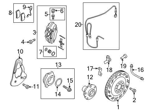 2014 Audi R8 Brake Components Diagram 3