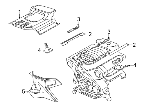 1997 Audi A4 Quattro Belt Tensioner Cover Diagram for 078-103-927-E