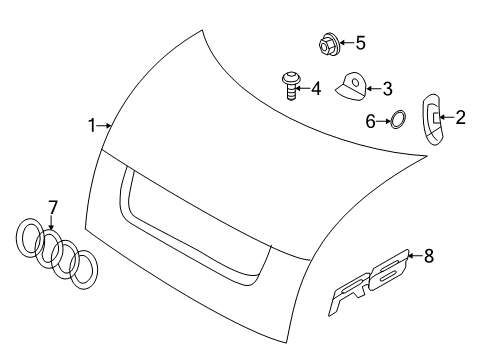 2014 Audi R8 Exterior Trim - Engine Lid Diagram