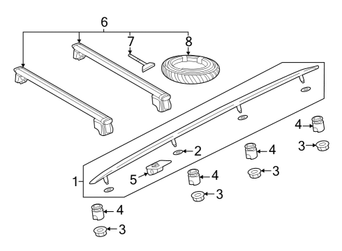 2020 Audi Q5 PHEV Roof Rail Diagram for 80A-860-022-J-1P9