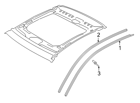 2022 Audi S7 Sportback Exterior Trim - Roof Diagram