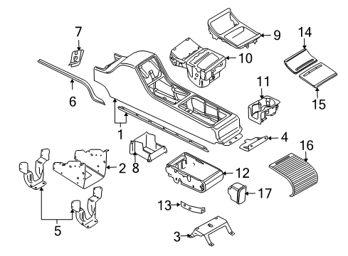 2007 Audi A8 Quattro Cup Holder Diagram for 4E4-858-601-A-4PK