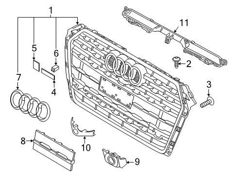 2018 Audi S5 Grille & Components Diagram