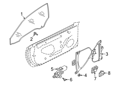 2024 Audi A5 Quattro Glass - Door Diagram