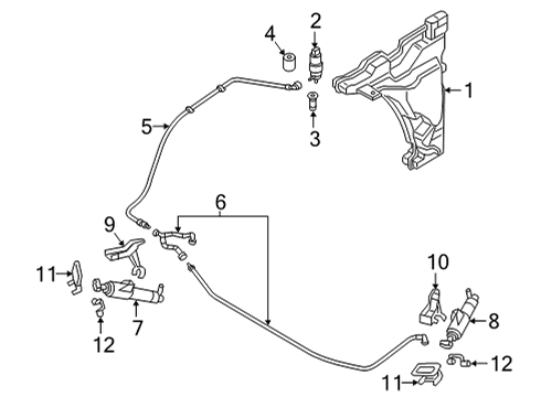2024 Audi A5 Quattro Wiper & Washer Components Diagram