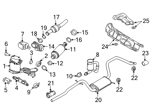 2010 Audi A3 Muffler Retainer Ring Diagram for 8D0-253-147-E