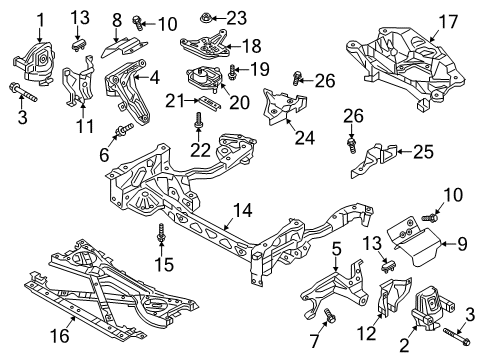 2018 Audi A8 Quattro Suspension Crossmember Bolt Diagram for N-911-843-01