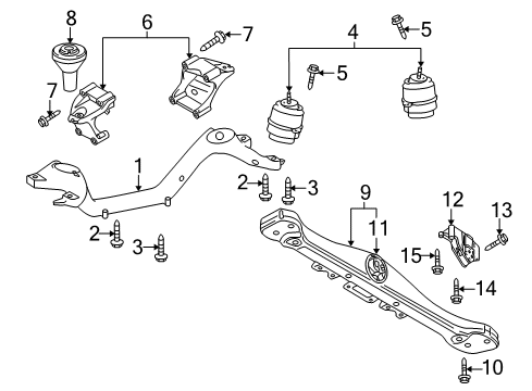 2008 Audi Q7 Engine & Trans Mounting Diagram