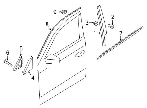 2025 Audi A4 Quattro Exterior Trim - Front Door
