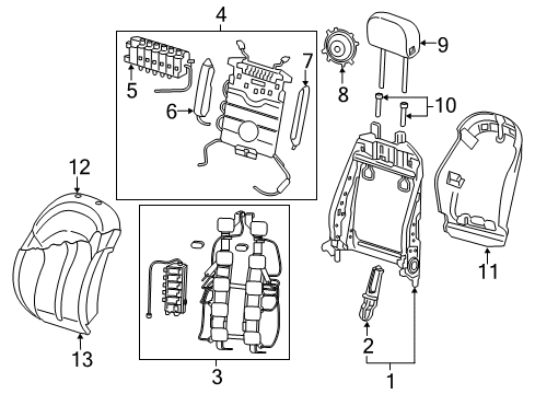 2016 Audi RS7 Headrest Diagram for 4G8-881-901-AF-BJ6