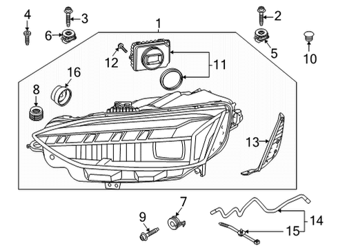 2024 Audi A5 Quattro Headlamp Components Diagram