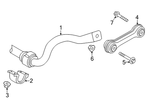 2024 Audi RS7 Sportback Stabilizer Bar & Components Diagram