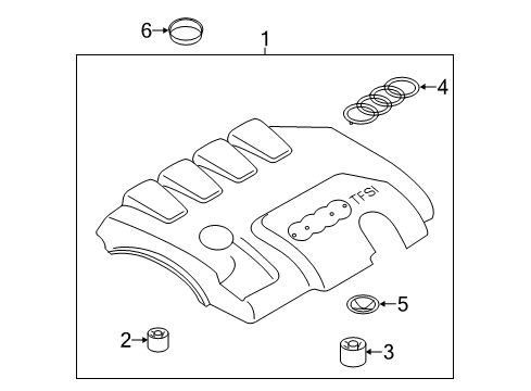 2012 Audi A6 Engine Appearance Cover Diagram