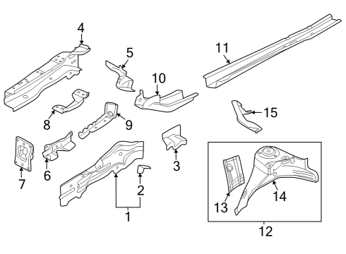 2024 Audi A3 Quattro Structural Components & Rails